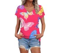 Damen Leinenbluse Elegante Kurzarm 3/4 Arm Rüschenbluse Blusen Plus-Size Lässige Sommer Bluse T-Shirts