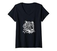 Damen Leopard Big Five von Africa Safari T-Shirt mit V-Ausschnitt