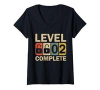 Damen Level 2 Complete for Couples Funny 2nd Wedding Anniversary T-Shirt mit V-Ausschnitt