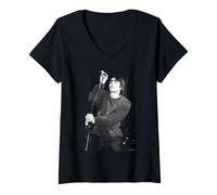 Damen Liam Gallagher Oasis Definitely Maybe Era von Andy Willsher T-Shirt mit V-Ausschnitt