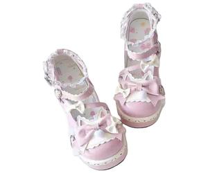 Damen Lolita Mary Jane Schuhe Gothic Plateauabsatz runde Zehenpartie
