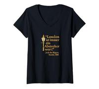 Damen London Spruch Retro Design - Jack The Ripper Humor 1888 T-Shirt mit V-Ausschnitt
