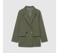 Damen Loose Fit Doppelreihiger Kragen Lässig Blazer Jacke im Old Money Stil, einfarbig langärmlig, minimalistisch & modisch, geeignet für Frühling/Her