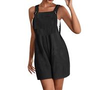 Damen Loose Jumpsuit Baggy Overall Rompers Sommer Kurz Schlabberhose mit Taschen Lange Hosen mit Taschen Oversize lose Dehnbare 2023 Damen Latzhose Arbeitshose Trägerhose Playsuit