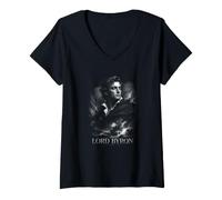 Damen Lord Byron Gothic Poesie Romantisch T-Shirt mit V-Ausschnitt