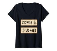 Damen Lustige Clowns und Joker sarkastische Richtung Zitat T-Shirt mit V-Ausschnitt
