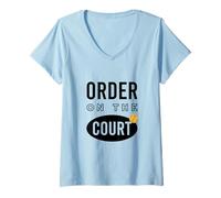 Damen Lustiger Padel Pun Order on the Court T-Shirt mit V-Ausschnitt