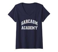 Damen Lustiger Sarcasm Academy sarkastischer Kommentar Loading Mom Dad Joke T-Shirt mit V-Ausschnitt