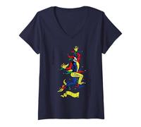 Damen Lustiges Nerdy Joker Kartenspiel Geek T-Shirt mit V-Ausschnitt