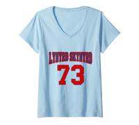 Damen Lynyrd Skynyrd Baseball mit Sternlogo, 1973, Sport, Southern Rock T-Shirt mit V-Ausschnitt