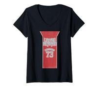 Damen Lynyrd Skynyrd Logo Basketball inspiriert 70er Jahre Rock Sports Fan T-Shirt mit V-Ausschnitt