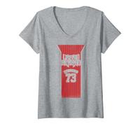 Damen Lynyrd Skynyrd Logo Basketball inspirierter Sportfan 70er Jahre Rock T-Shirt mit V-Ausschnitt