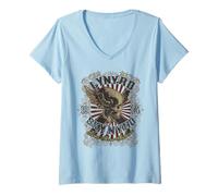 Damen Lynyrd Skynyrd Sweet Home Alabama Biker 1974 Vintage-Totenkopf T-Shirt mit V-Ausschnitt