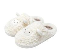 Damen Mädchen Schaf Warme Plüsch Schuhe Weiche Sohle Indoor Home Fuzzy Lamm Hausschuhe Tier Cartoon Hausschuhe Plüsch Cosy Schaf Hausschuhe Indoor/Outdoor rutschfeste Pantoffeln