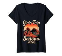 Damen Mädchenreise Sedona 2026 Arizona Red Rock Vacation T-Shirt mit V-Ausschnitt