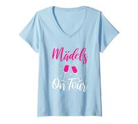 Damen Mädelsabend Girls Trip Mädels On Tour T-Shirt mit V-Ausschnitt