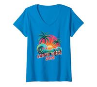 Damen Mama Tochter Santa Cruz 2026 Diva Trip Schwimmen Urlaub T-Shirt mit V-Ausschnitt