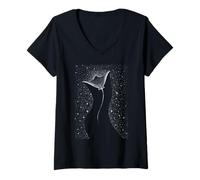 Damen Manta Ray - Tauchen Ozean Korallenriff Fisch Taucher T-Shirt mit V-Ausschnitt