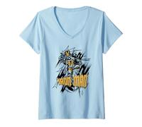 Damen Marvel Comics Iron Man Smudge T-Shirt mit V-Ausschnitt