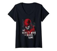 Damen Marvel Daredevil Born Again The Devil's Work is Never Done T-Shirt mit V-Ausschnitt