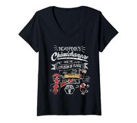 Damen Marvel Deadpool’s Chimichangas Explosion of Flavor T-Shirt mit V-Ausschnitt