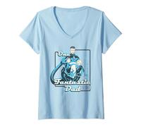 Damen Marvel Fantastic Four One Fantastic Dad Father's Day Gift T-Shirt mit V-Ausschnitt