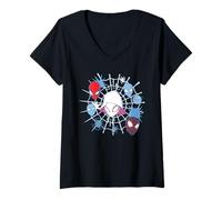 Damen Marvel Ghost-Spider Team Spidey Big Face Collage T-Shirt mit V-Ausschnitt