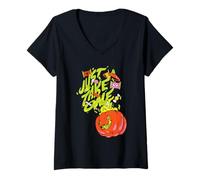 Damen Marvel Halloween Trick or Treat Jack-o-Lantern Just Take One T-Shirt mit V-Ausschnitt