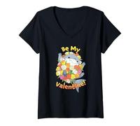 Damen Marvel Jeff The Land Shark Be My Valentine! Valentine's Day T-Shirt mit V-Ausschnitt