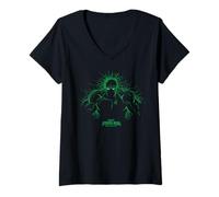 Damen Marvel Spider-Man: Brand New Day Hulk Green Web Silhouette T-Shirt mit V-Ausschnitt