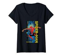 Damen Marvel Spider-Man: Brand New Day Peter Parker NY Great Power T-Shirt mit V-Ausschnitt