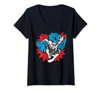 Damen Marvel Spider-Man: Brand New Day Pop Art Spidey and Skyline T-Shirt mit V-Ausschnitt