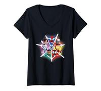 Damen Marvel Spidey and His Amazing Friends Avengers Team-Up T-Shirt mit V-Ausschnitt