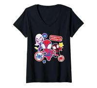 Damen Marvel Spidey & His Amazing Friends Swing into Kindergarten T-Shirt mit V-Ausschnitt