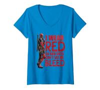 Damen Marvel Studios Deadpool & Wolverine I Wear Red Quote T-Shirt mit V-Ausschnitt, Saphir, S