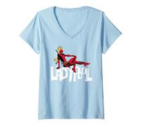 Damen Marvel Studios Deadpool & Wolverine Ladypool Toony Art T-Shirt mit V-Ausschnitt