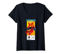 Damen Marvel Studios Spider-Man: BND Movie 2026 Comic Corner Box T-Shirt mit V-Ausschnitt