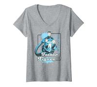 Damen Marvel Super Heroes Fantastic Four Mr Fantastic Father's Day T-Shirt mit V-Ausschnitt