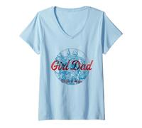 Damen Marvel Super Heroes Girl Dad X-Men Cable & Hope Father's Day T-Shirt mit V-Ausschnitt