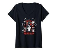 Damen Marvel Super Villains Venom and the Sinister Six Spider-Foes T-Shirt mit V-Ausschnitt