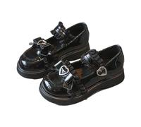 Damen Mary Janes Pumps Chunky High Heel Kleid Schuhe Dicker Absatz Pumps Damen Retro Schnallenriemen Runde Zehen Wohnungen Flacher Mund japanische süße Lolita Prinzessin Schuhe Lackleder Plateauschuhe