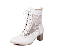 Damen Mary Janes Pumps Trachtenschuhe - Breite Füße Chunky Absatzschuhe Spangenpumps Elegant Weite H High Heels Riemchenpumps Pumps Blockabsatz Brautschuhe Keilpumps 36-43 Eu