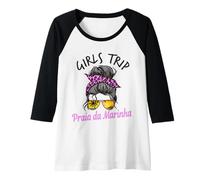 Damen Matching Girls Trip Praia Da Marinha Portugal Unordentlicher Haarknoten Raglan