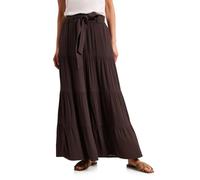 Street One - Femininer Maxirock mit Volants und Bindegürtel braun - Gr. - 36