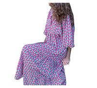 Damen-Maxikleid mit Blumenstickerei, Laternenärmel, quadratischer Ausschnitt, gestuftes, fließendes Frühlingskleid