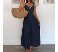 Damen Maxikleid mit einfarbigem Kreuz-Design, Damen Sommerkleider, lässiges Maxikleid, Damenkleider, elegante klassische Damenkleider