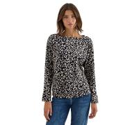 Langarmshirt CECIL, Damen, Gr. XS (36), urban dunkelblau, Stoff, 64% Polyester, 33% Viskose, 3% Elasthan, animal-print, normal normal, U-Boot-Ausschnitt, breiter Bund, Shirts, im Leo Design (62835861-