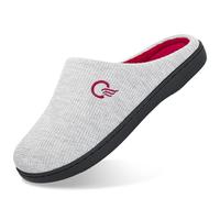 Damen Memory Foam Hausschuhe Atmungsaktiv Rutschfester Gummisohle Winter Slipper Warm Gefütterte Frauen Pantoffeln für Indoor & Outdoor Grau 42/43 EU (290mm)