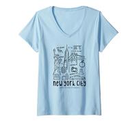 Damen Men's Women's Kids USA New York City Graphic Tees - New York T-Shirt mit V-Ausschnitt