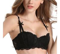 Damen Mesh Balconette BH Sexy Spitze Plus Size Push Up Bügel-BHS Spitze Halbschalen-BH